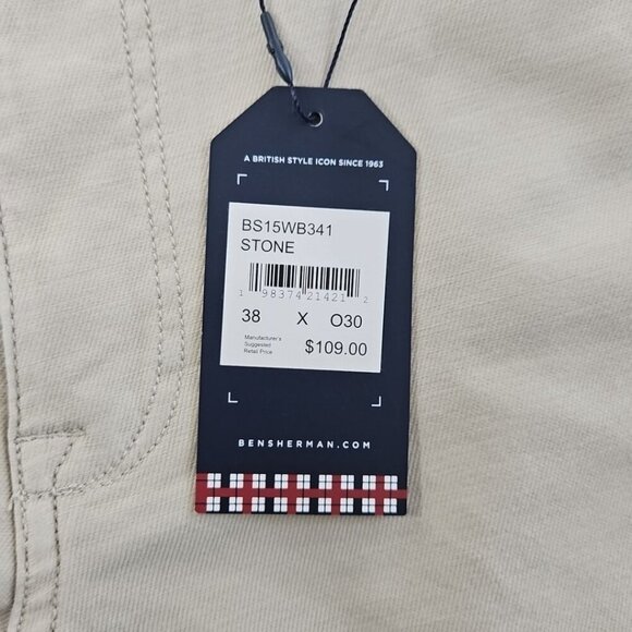 NEW Ben Sherman Jeans Men's 38x30 Stone Brown Slim Fit NWT Stretch MSRP $109 - Picture 12 of 16